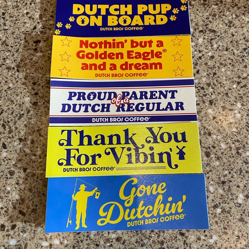 Dutch Bros mini bumper sticker pack